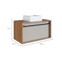 Gabinete de Banheiro com Cuba Estella 1 GV Mel e Arenas - 3