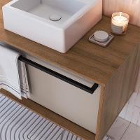 Gabinete de Banheiro com Cuba Estella 1 GV Mel e Arenas