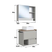 Conjunto para Banheiro com Cuba Vigo 2 PT 1 GV Arenas e Mel - 3