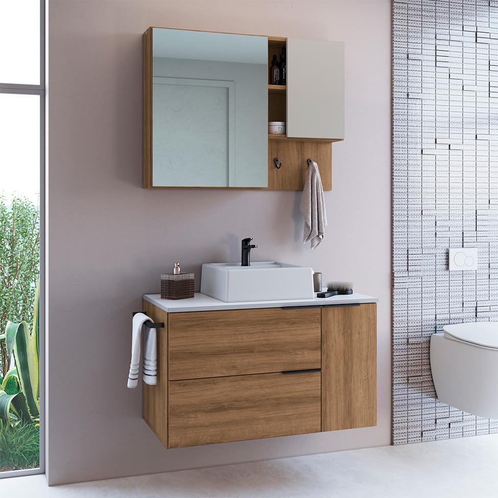 Conjunto para Banheiro com Cuba Pamplona 4 PT 1 GV Mel e Arenas - 1