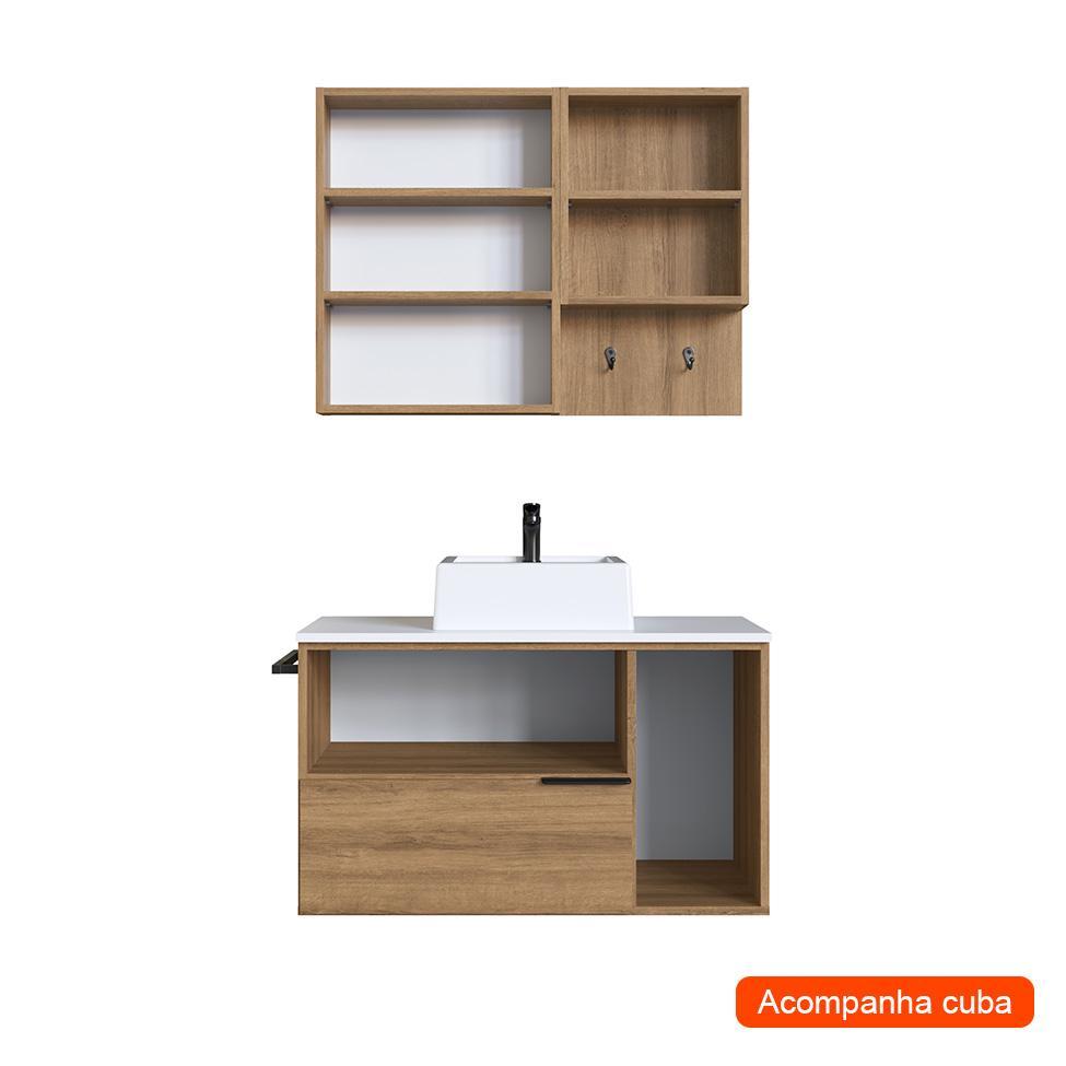 Conjunto para Banheiro com Cuba Pamplona 4 PT 1 GV Mel e Arenas - 2