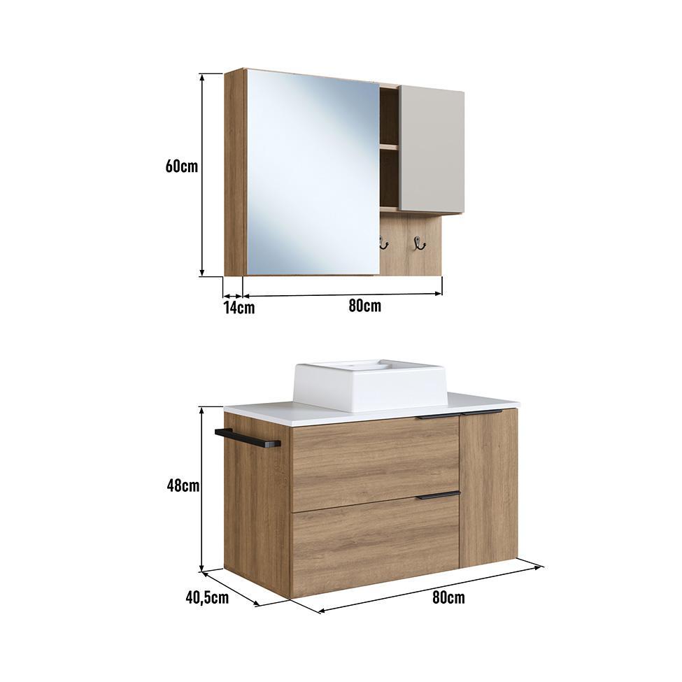 Conjunto para Banheiro com Cuba Pamplona 4 PT 1 GV Mel e Arenas - 3