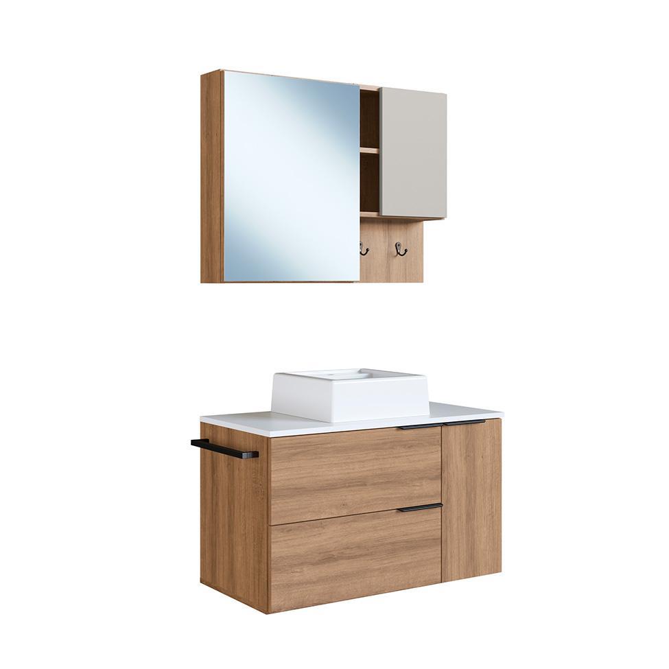 Conjunto para Banheiro com Cuba Pamplona 4 PT 1 GV Mel e Arenas - 5