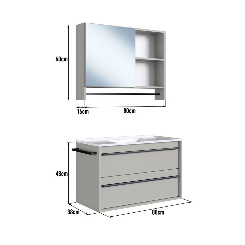 Conjunto para Banheiro com Cuba Sebastian 2 PT 1 GV Arenas - 3