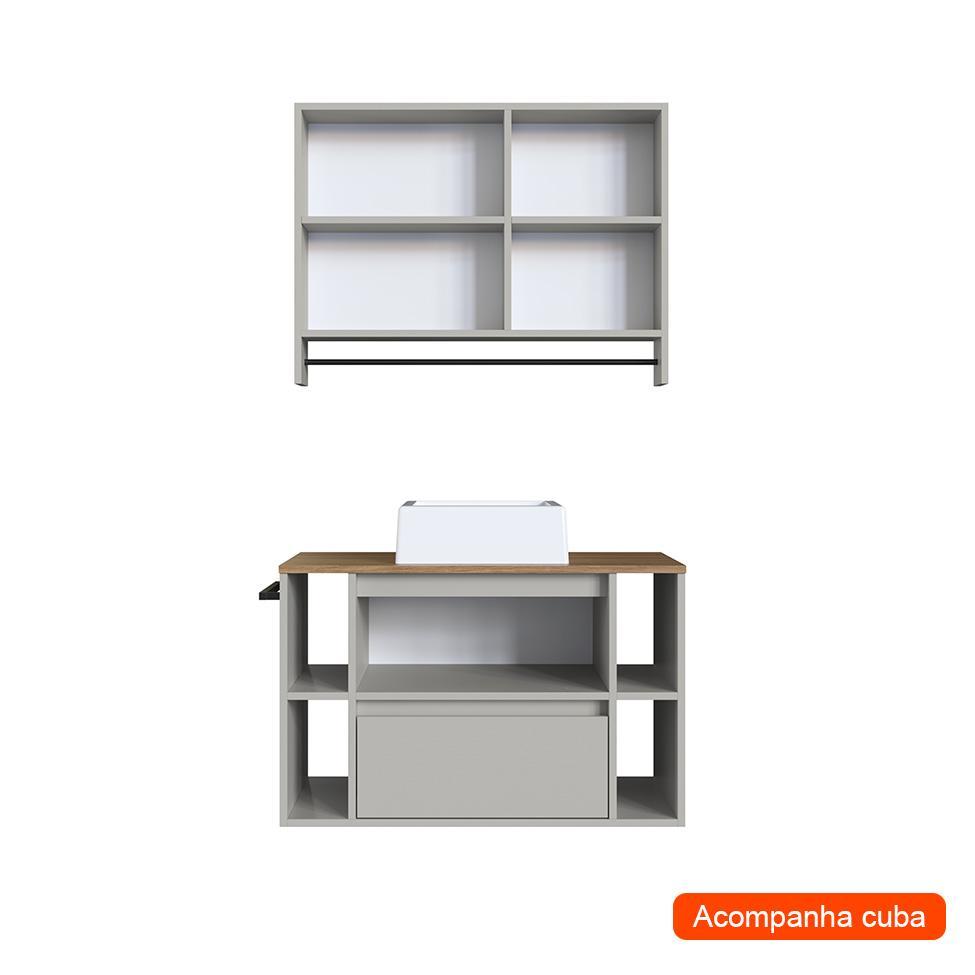 Conjunto para Banheiro com Cuba Sierra 2 PT 1 GV Arenas e Mel - 2