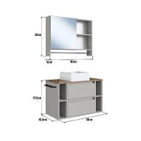 Conjunto para Banheiro com Cuba Sierra 2 PT 1 GV Arenas e Mel - 3