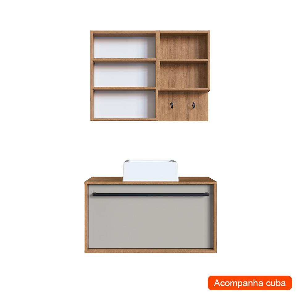 Conjunto para Banheiro com Cuba Estella 2 PT 1 GV Mel e Arenas - 2