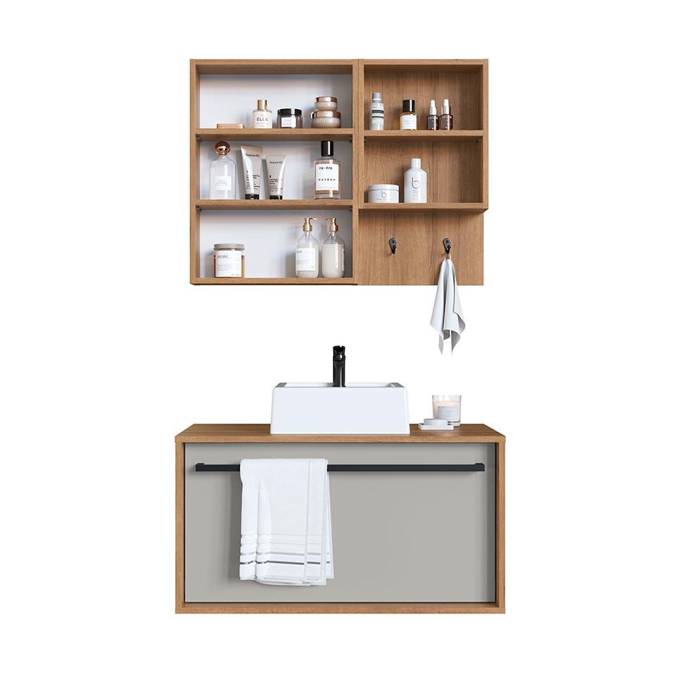 Conjunto para Banheiro com Cuba Estella 2 PT 1 GV Mel e Arenas - 4