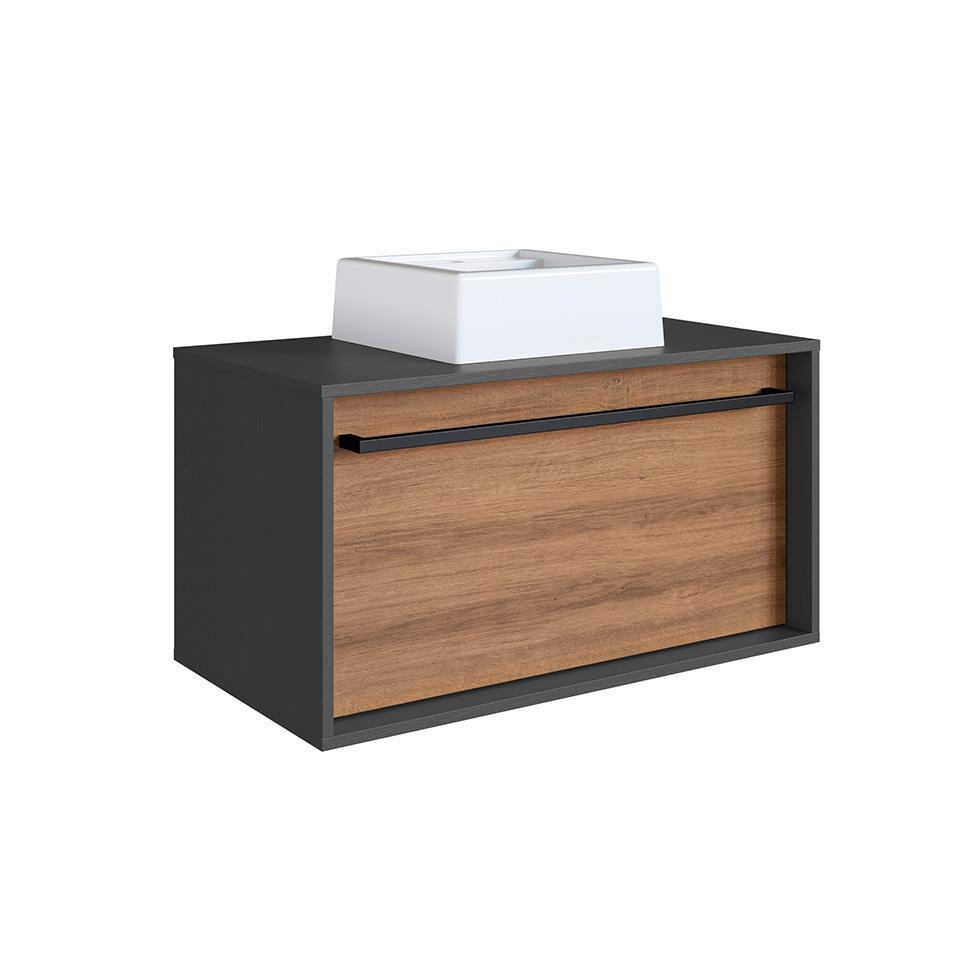 Conjunto para Banheiro com Cuba Estella 2 PT 1 GV Mel e Grafite - 9