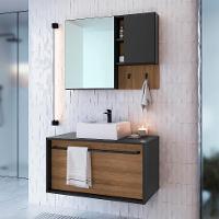 Conjunto para Banheiro com Cuba Estella 2 PT 1 GV Mel e Grafite - 1