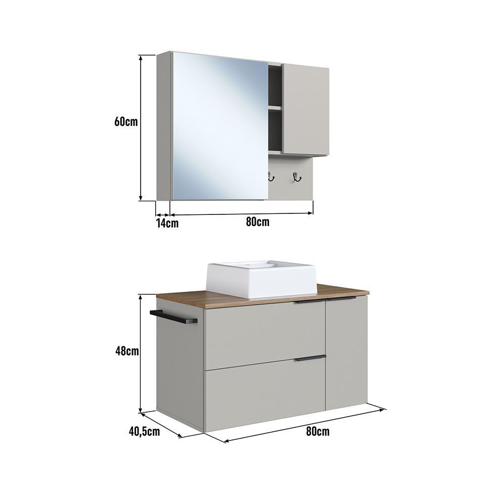 Conjunto para Banheiro com Cuba Pamplona 4 PT 1 GV Arenas e Mel - 3