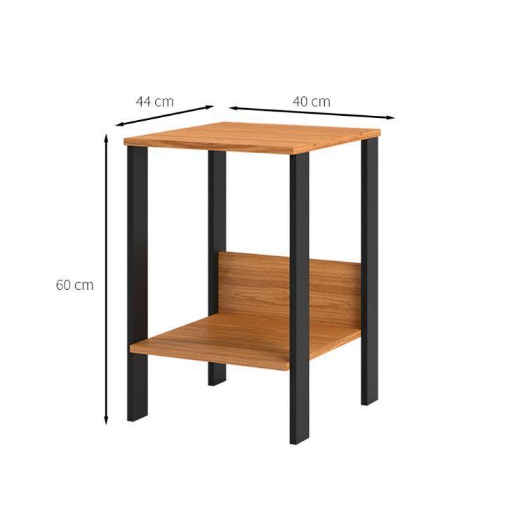 Mesa Lateral Quadrada Flora Feijó e Preta - 3