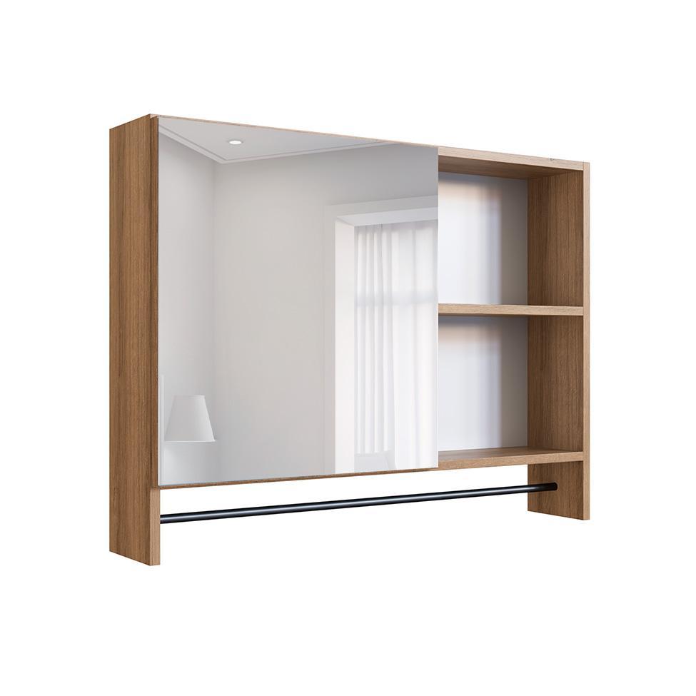 Armário de Banheiro com Espelho Orlie 1 PT Mel - 1