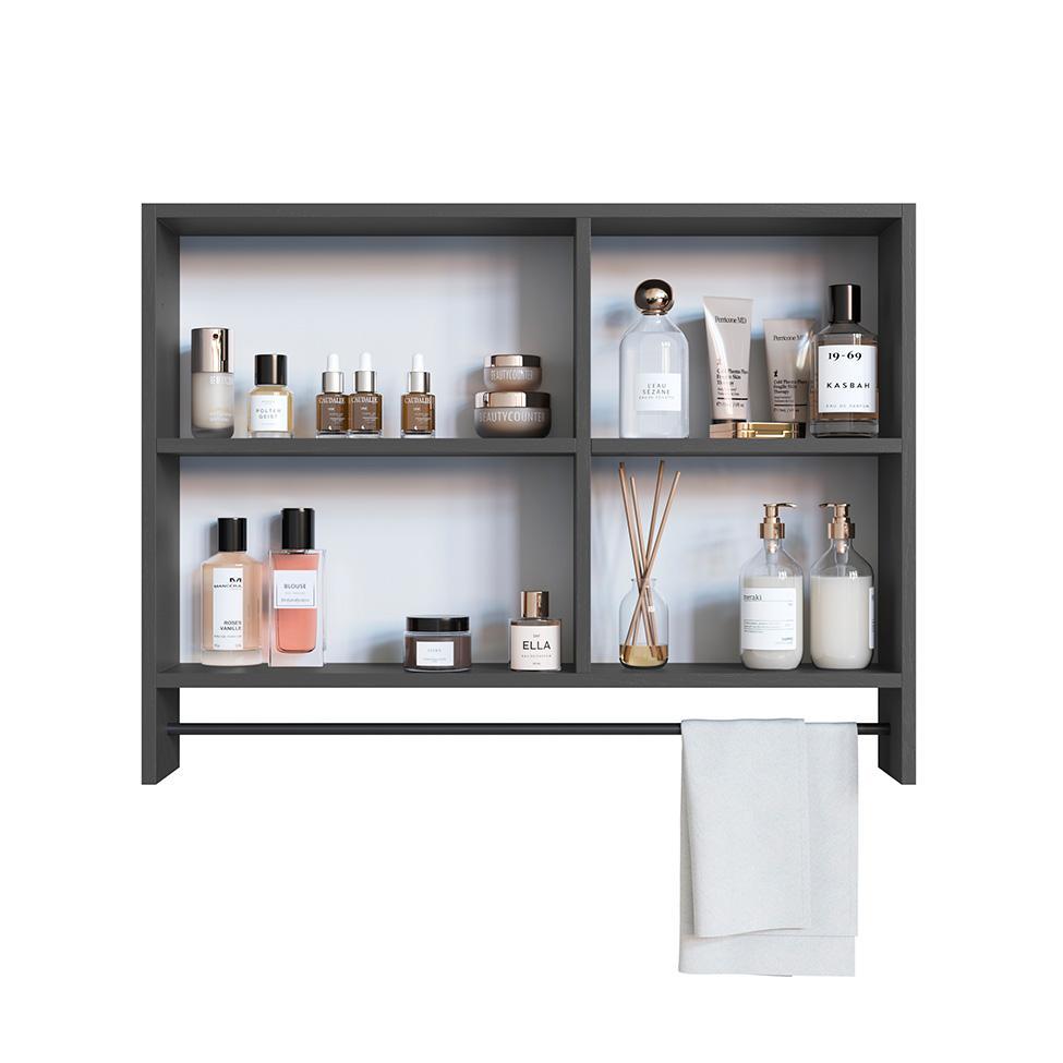 Armário de Banheiro com Espelho Orlie 1 PT Grafite - 2