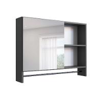 Armário de Banheiro com Espelho Orlie 1 PT Grafite - 1