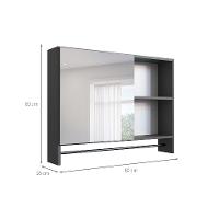 Armário de Banheiro com Espelho Orlie 1 PT Grafite - 3