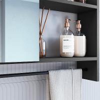 Armário de Banheiro com Espelho Orlie 1 PT Grafite - 5