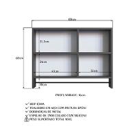 Armário de Banheiro com Espelho Orlie 1 PT Grafite - 7