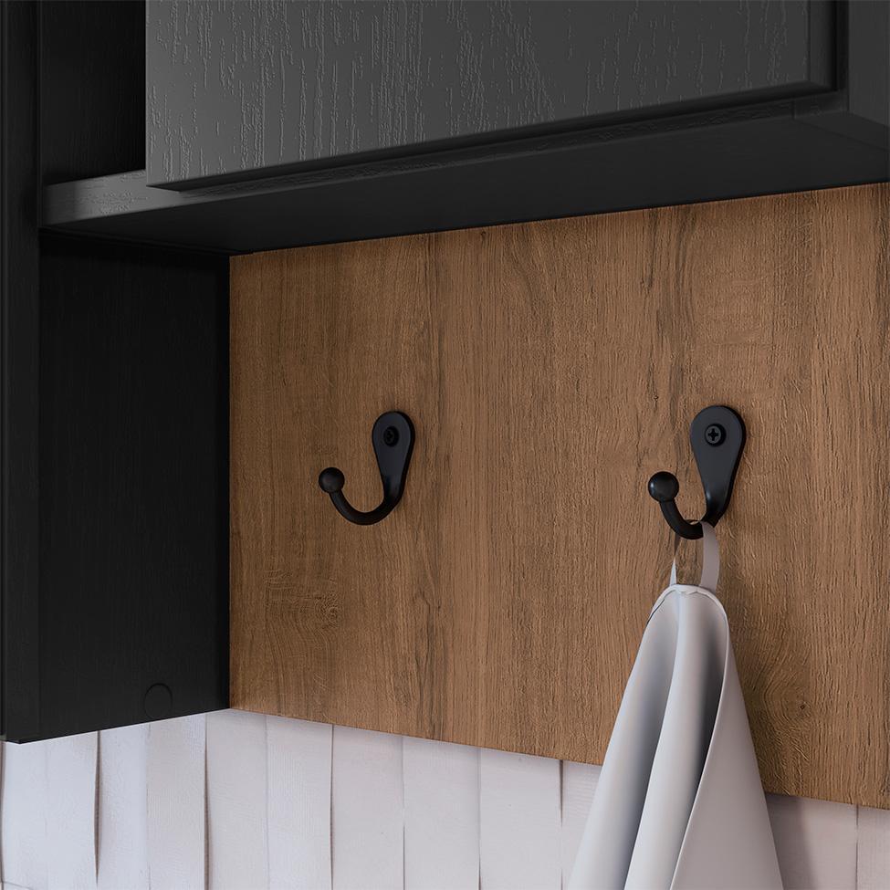 Armário de Banheiro com Espelho Berti 2 PT Mel e Grafite - 6