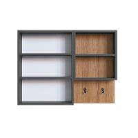 Armário de Banheiro com Espelho Berti 2 PT Mel e Grafite - 2