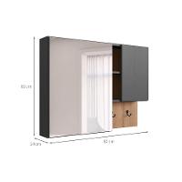 Armário de Banheiro com Espelho Berti 2 PT Mel e Grafite - 3