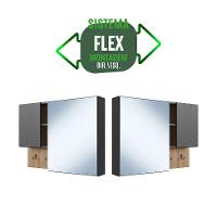 Armário de Banheiro com Espelho Berti 2 PT Mel e Grafite