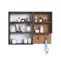 Armário de Banheiro com Espelho Berti 2 PT Mel e Grafite - 8