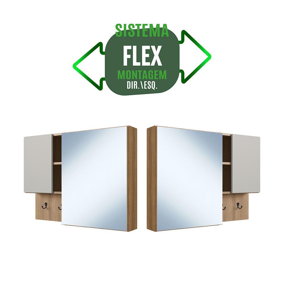 Armário de Banheiro com Espelho Berti 2 PT Mel e Arenas - 4