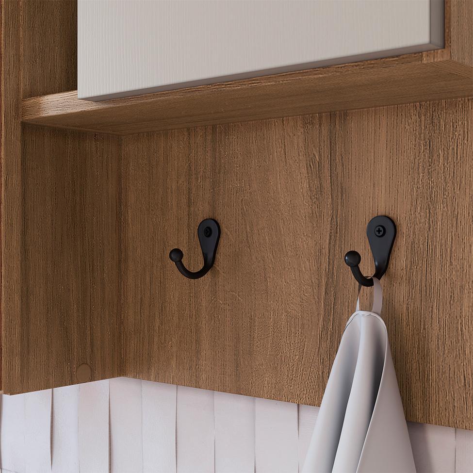 Armário de Banheiro com Espelho Berti 2 PT Mel e Arenas - 7