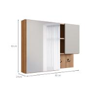 Armário de Banheiro com Espelho Berti 2 PT Mel e Arenas - 3