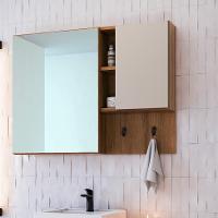 Armário de Banheiro com Espelho Berti 2 PT Mel e Arenas - 5