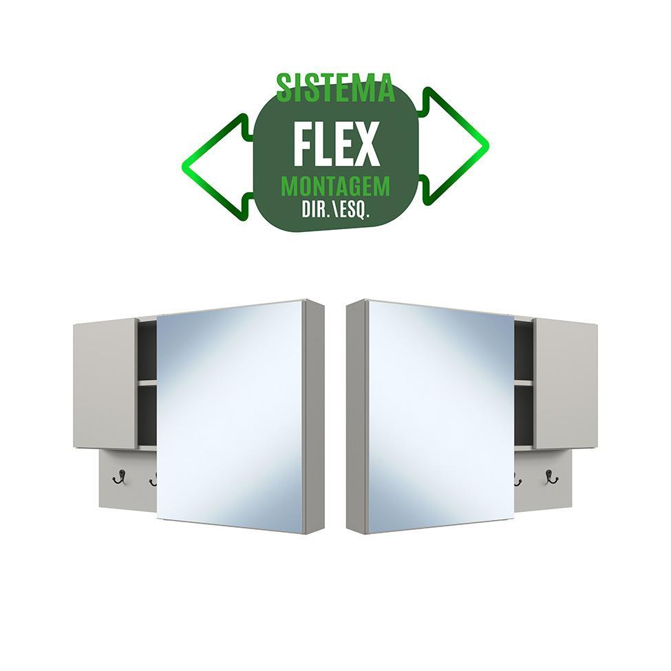 Armário de Banheiro com Espelho Berti 2 PT Arenas - 4