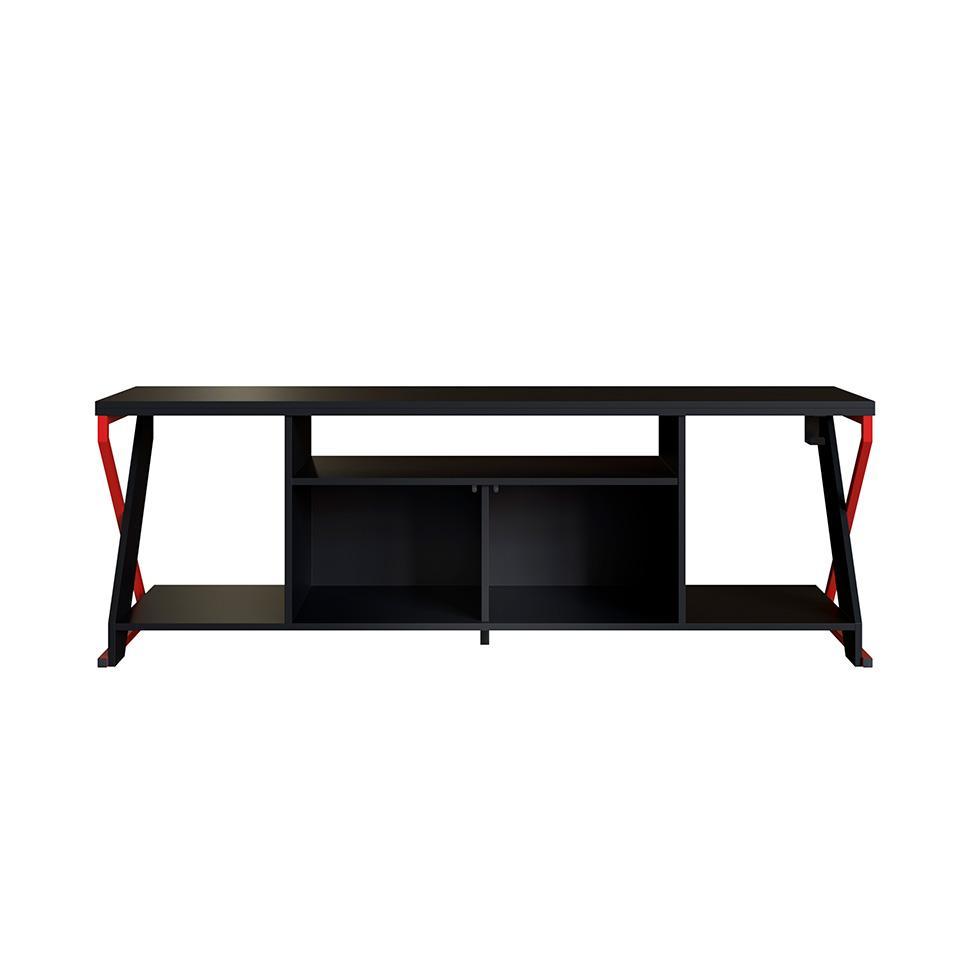 Rack Gamer para TV até 60 Polegadas Linus com LED 2 PT Preto e Vermelho - 5