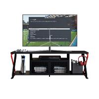 Rack Gamer para TV até 60 Polegadas Linus com LED 2 PT Preto e Vermelho - 7