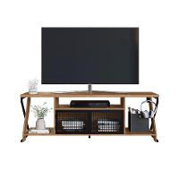 Rack Gamer para TV até 60 Polegadas Linus com LED 2 PT Mel e Preto - 5
