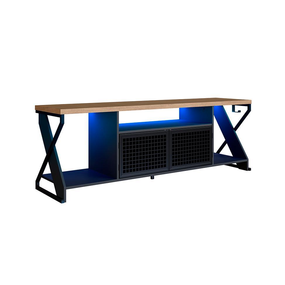 Rack Gamer para TV até 60 Polegadas Linus com LED 2 PT Preto e Mel - 5