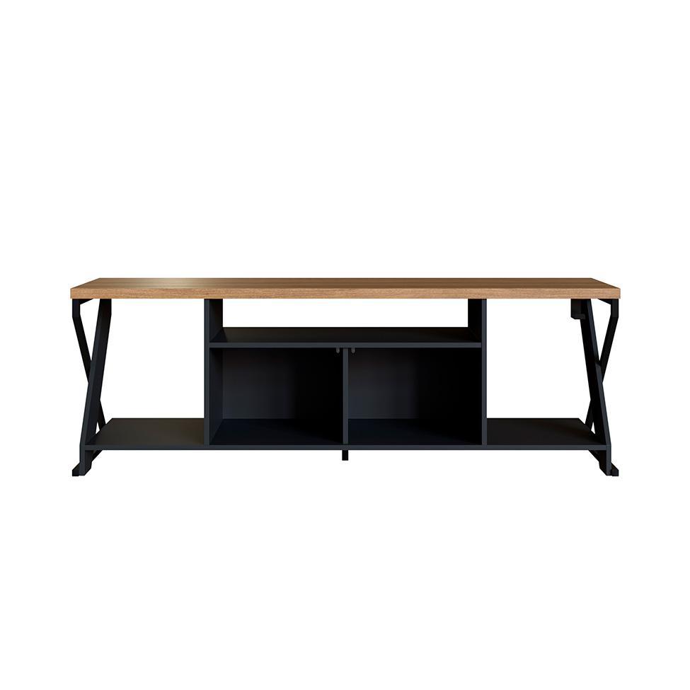 Rack Gamer para TV até 60 Polegadas Linus com LED 2 PT Preto e Mel - 9