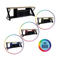 Rack Gamer para TV até 60 Polegadas Linus com LED 2 PT Preto e Mel - 2