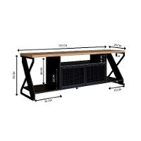 Rack Gamer para TV até 60 Polegadas Linus com LED 2 PT Preto e Mel - 3