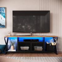 Rack Gamer para TV até 60 Polegadas Linus com LED 2 PT Preto e Mel