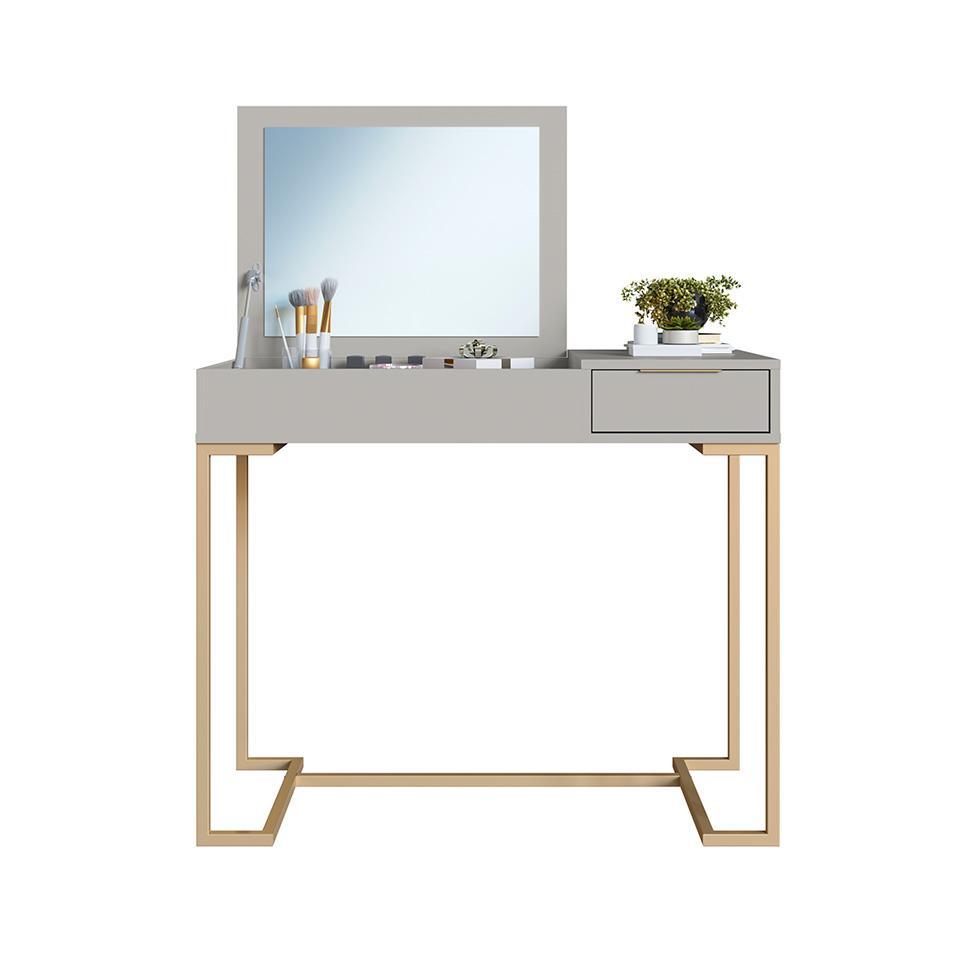 Penteadeira com Espelho Amélia 1 PT 1 GV Arenas e Champagne - 5