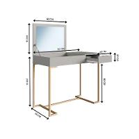 Penteadeira com Espelho Amélia 1 PT 1 GV Arenas e Champagne - 3