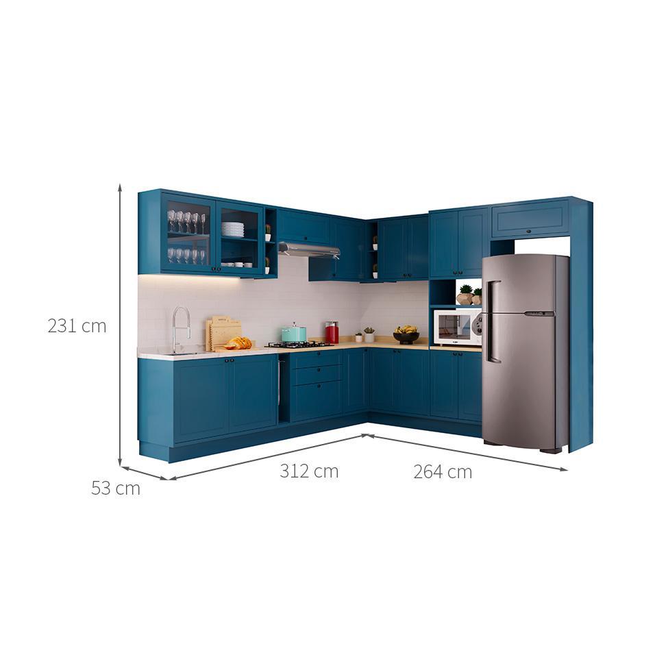 Cozinha Completa Évora 16 PT 3 GV Azul Órion - 3