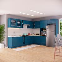 Cozinha Completa Évora 16 PT 3 GV Azul Órion - 1