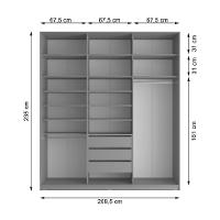 Guarda-Roupa Closet Sion 100% MDF 3 GV Cinza 209 cm
