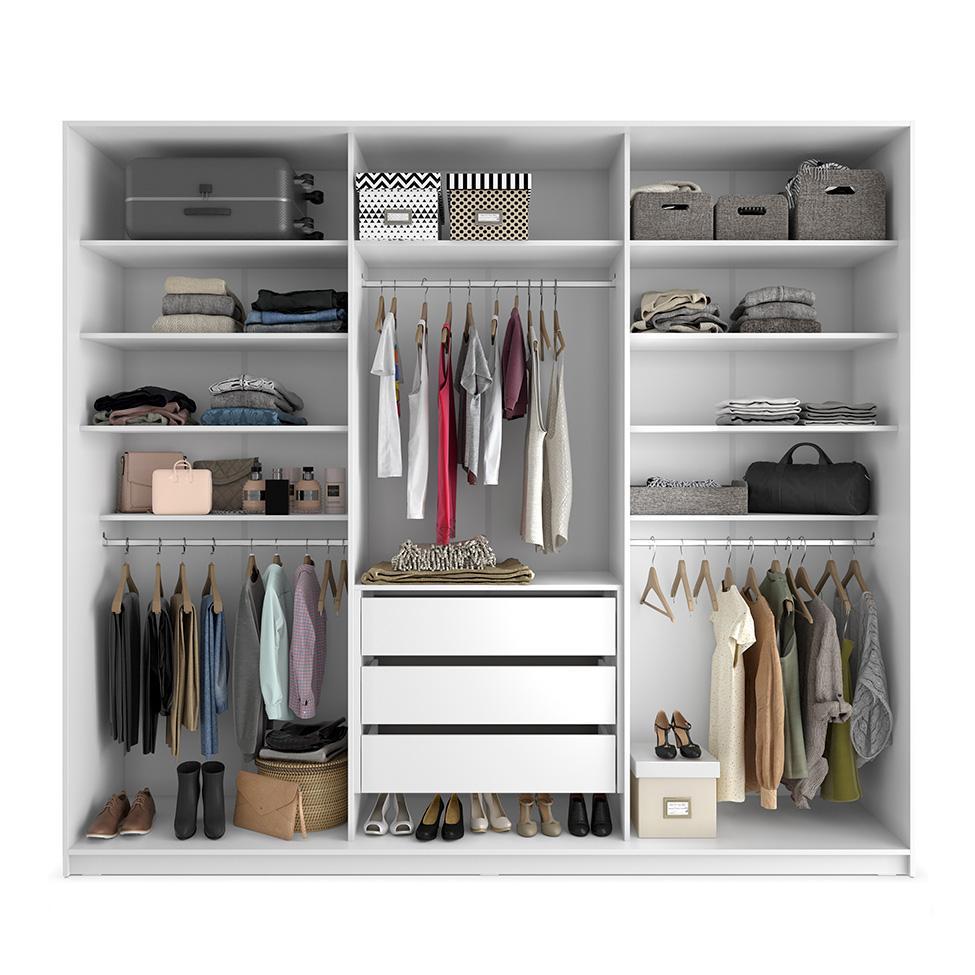 Guarda-Roupa Closet Monreale 100 % MDF 3 GV Branco 237 cm - 2