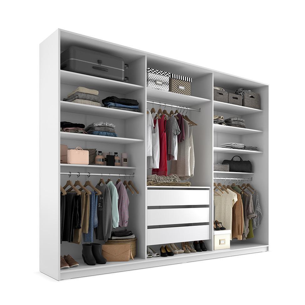Guarda-Roupa Closet Monreale 100 % MDF 3 GV Branco 237 cm - 7
