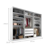 Guarda-Roupa Closet Monreale 100 % MDF 3 GV Branco 237 cm - 3