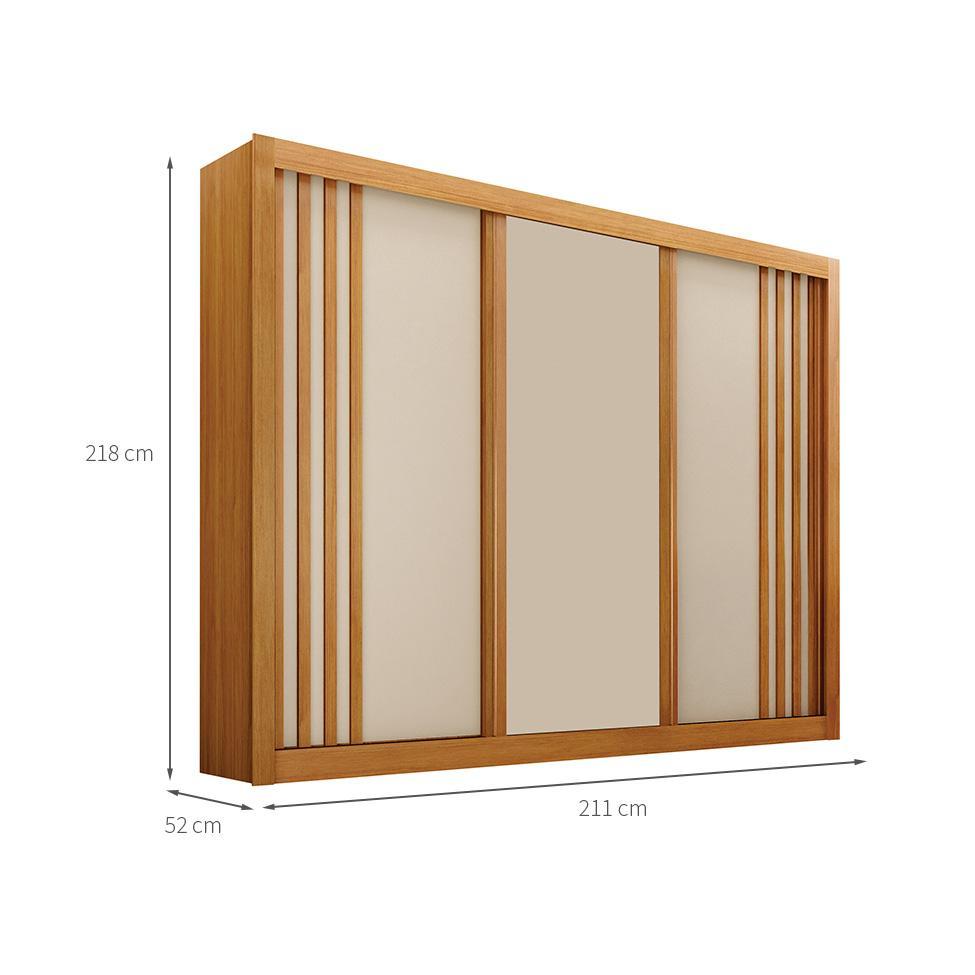 Guarda-Roupa Casal Milano 3 PT 4 GV Cinamomo e Off White - 3