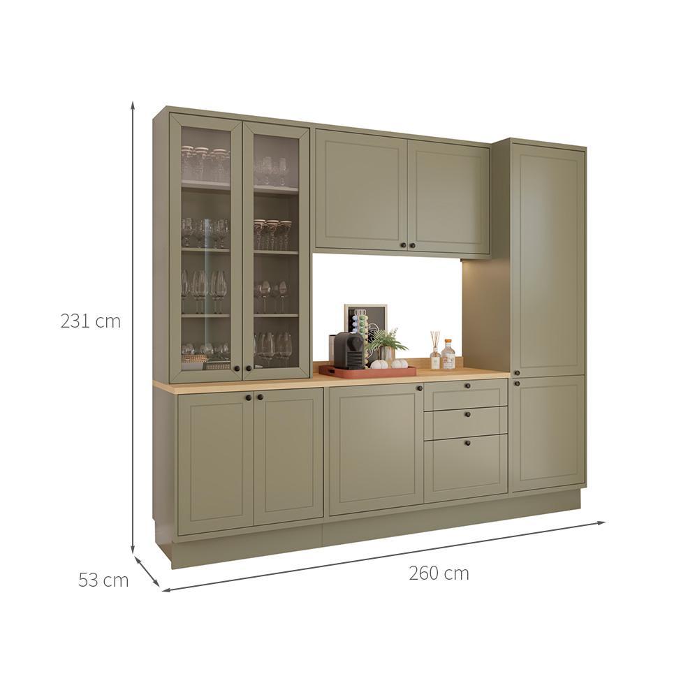 Cozinha Compacta Évora 10 PT Verde Hill - 3